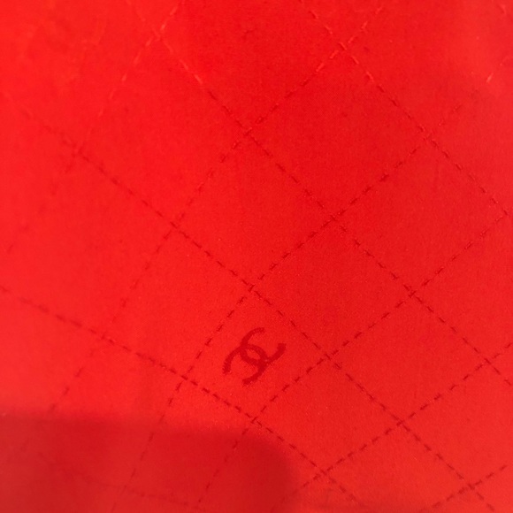 Chanel authentic Print red multicolor silk scarf - Picture 12 of 14